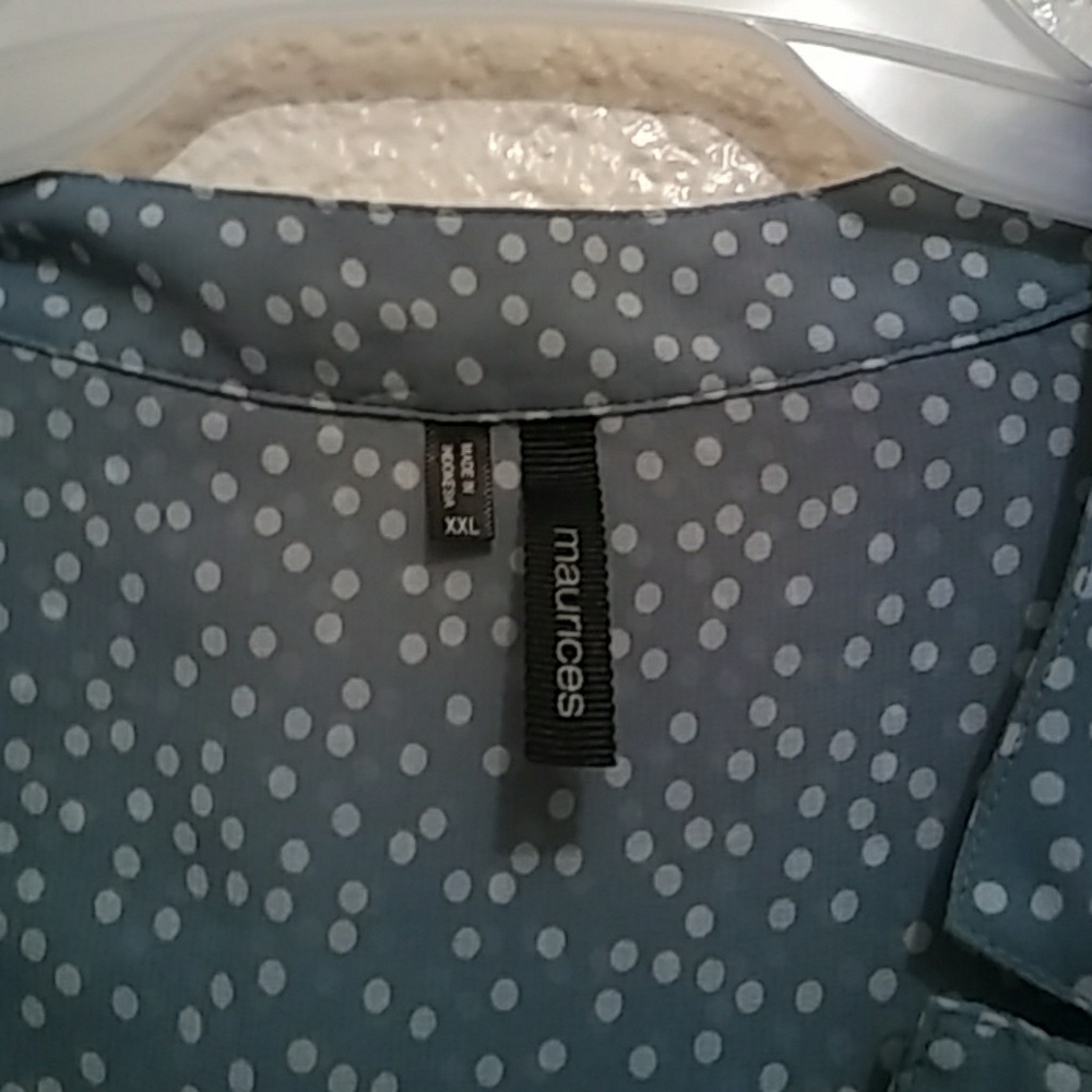 Women's Sheer Polka Blouse - Picture 3 of 3